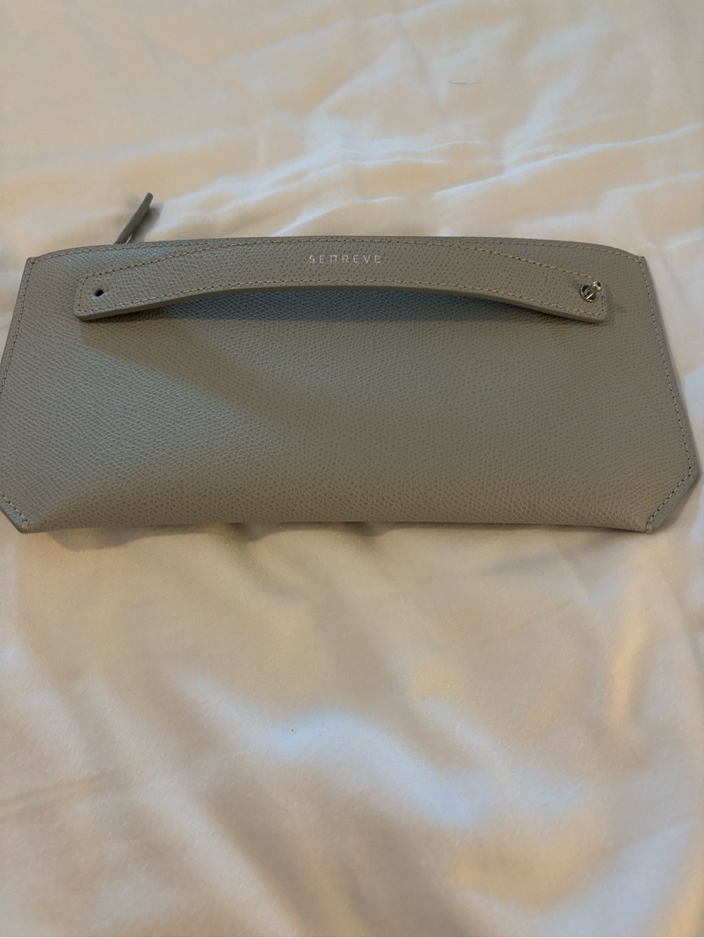 Senreve Bracelet Pouch Pebbled Ice Textured Leather Wristlet Clutch